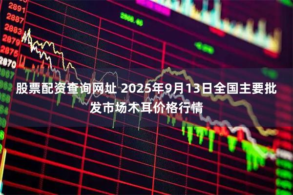 股票配资查询网址 2025年9月13日全国主要批发市场木耳价格行情
